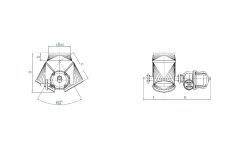 two-way symmetrical valve 60°, diam. 175x3 mm